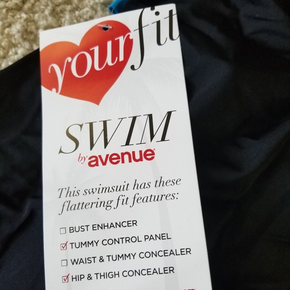 BNWT Avenue Size 14 Blue tiered bathing suit - Picture 3 of 8